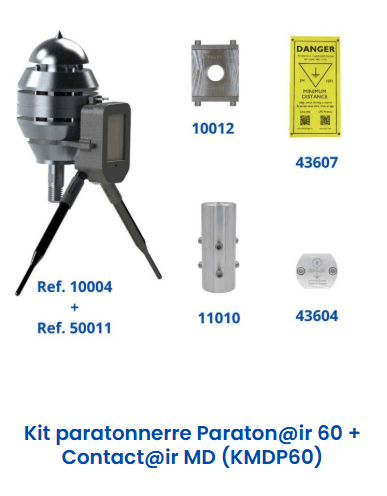 Image de Kit paratonnerre Paratonair 60 + Contactair MD (KMDP60)
